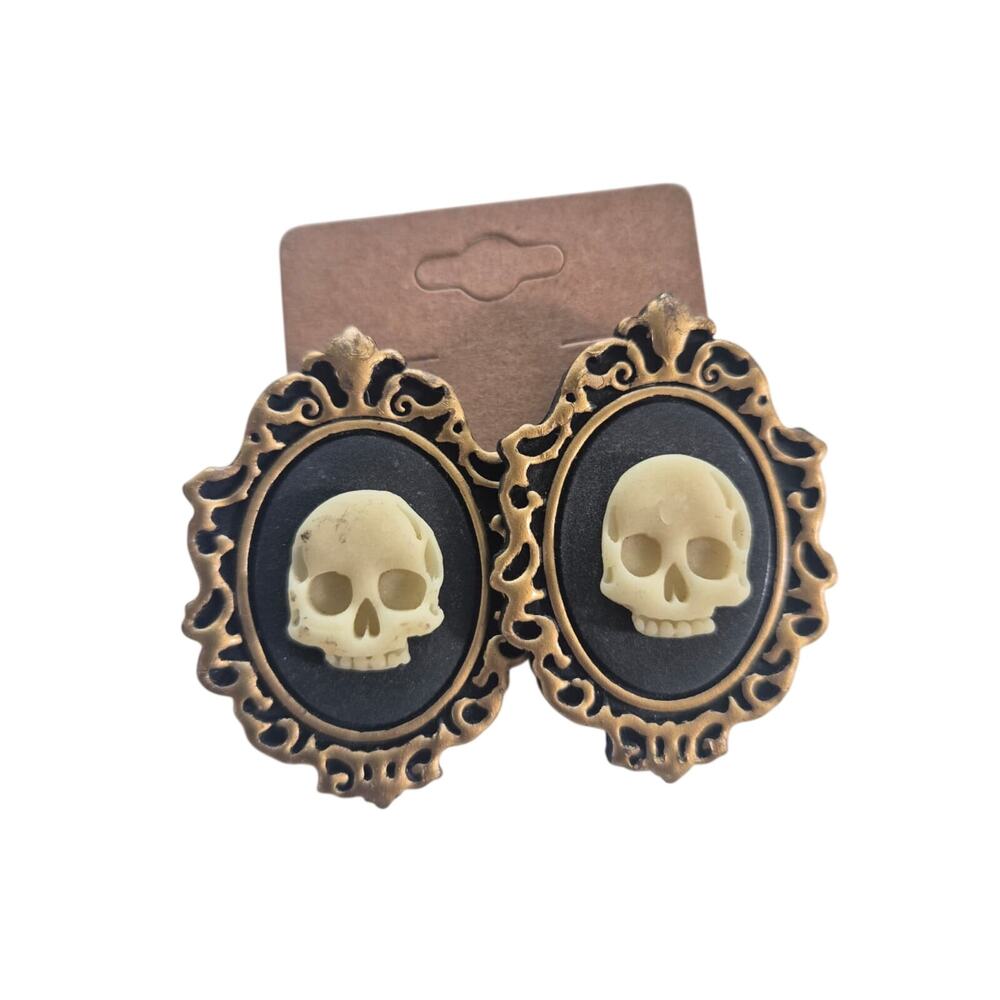 Skull Acrylic Earrings Halloween Goth Whimsygoth Witchy